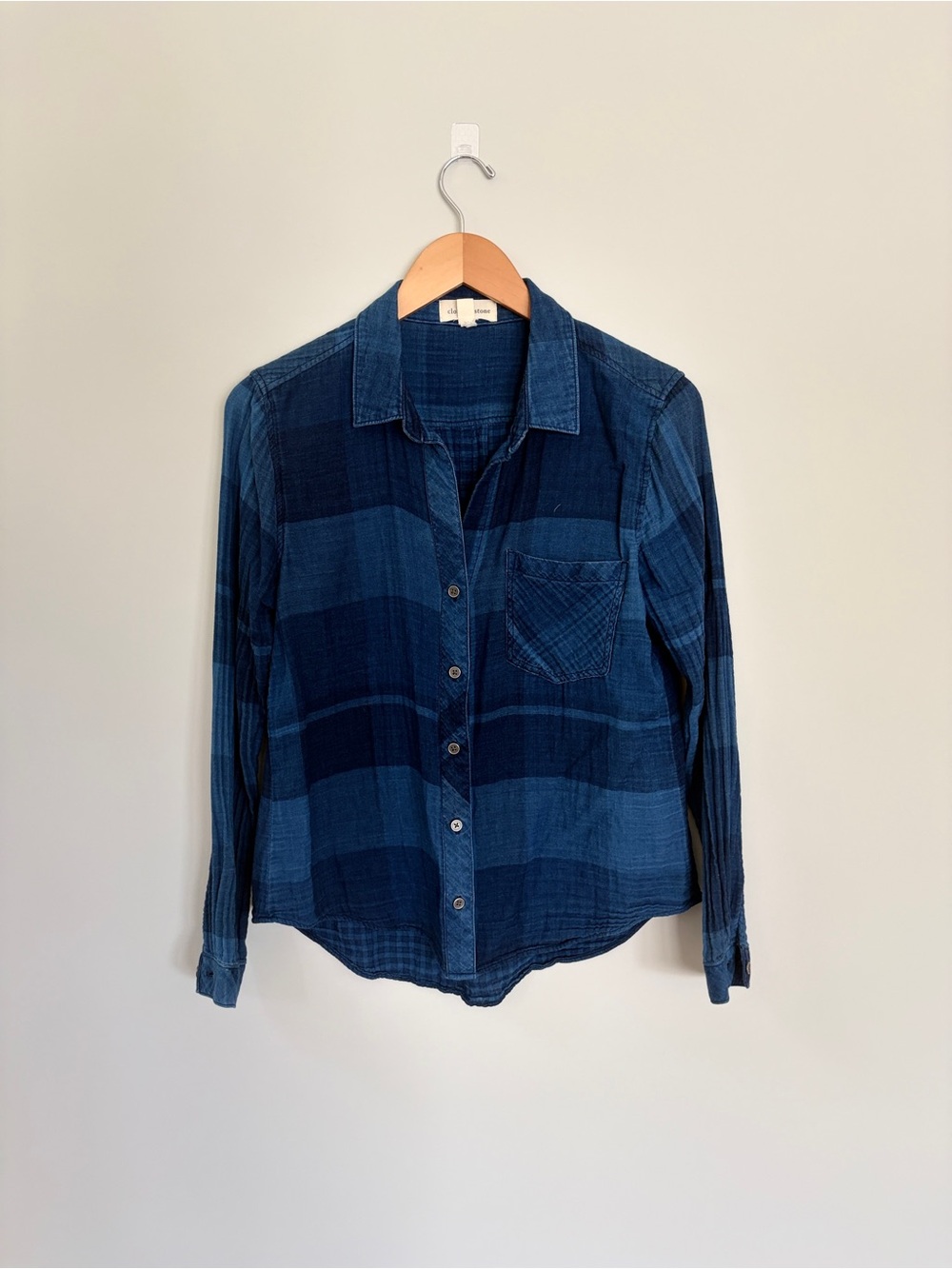Cloth & Stone Blue Plaid Button-Up Shirt